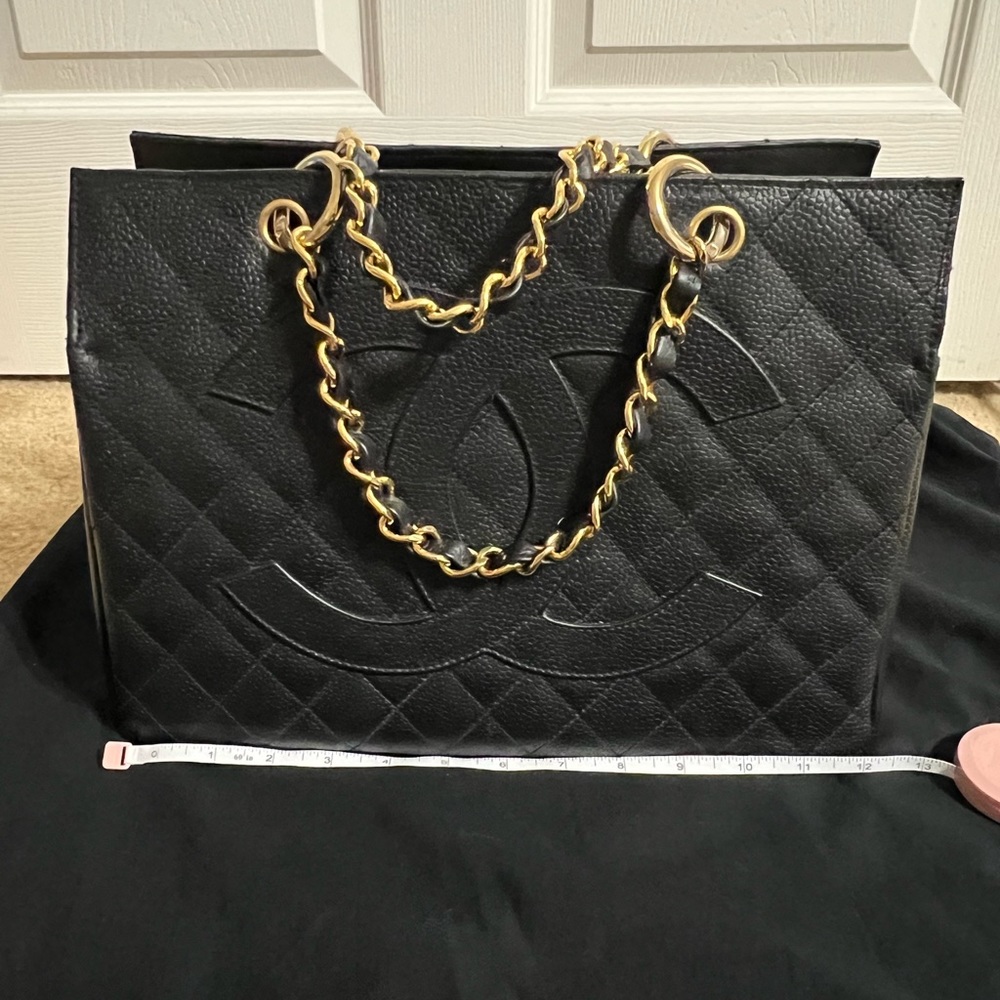 Chanel Grand Shopping Tote (GST) Black Caviar Short Chain Handbag